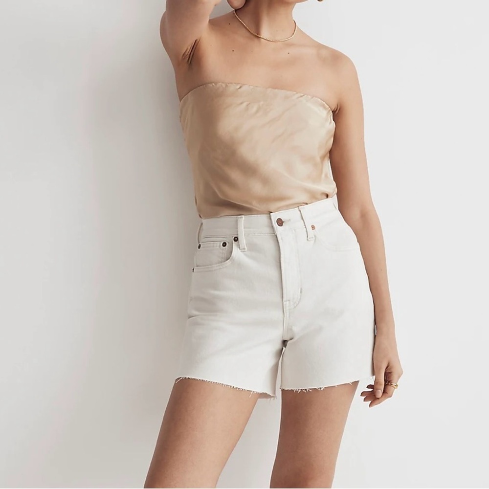 NWT Madewell Womens Perfect Jean Short Size 33 Off White